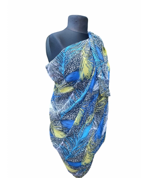 Duża sukienka plażowa - eleganckie PAREO XXL kolorowe pióra